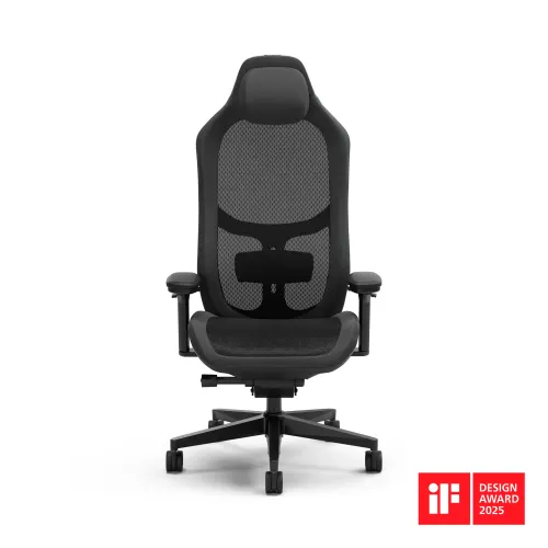Fotel Fractal Design Refine Mesh Dark Gamingowy do 125kg Tkanina Czarny