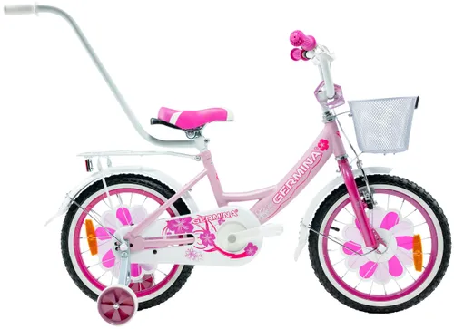Rower dziecięcy GERMINA BMX 16 cali dla dziewczynki Jasnoróżowy