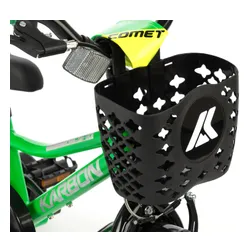 Rower dziecięcy KARBON Jazz 14 cali dla chłopca Zielony Neon