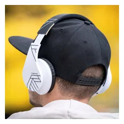 Słuchawki PowerLocus P2 bezprzewodowe Bluetooth/microSD/radio FM czarno-białe