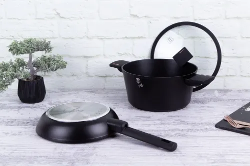 Zestaw garnek z patelnią 24cm z powłoką tytanową 4-ele BERLINGER HAUS Monaco BH-7098