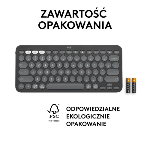 Klawiatura membranowa Logitech Pebble Keys 2 K380s - grafitowy