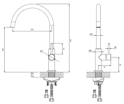 Bateria OMNIRES Y Y1251GLB Złoto szczotkowane