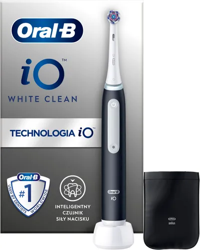 Szczoteczka magnetyczna ORAL-B iO White Clean Czarny (końcówka wybielająca + pokrowiec)