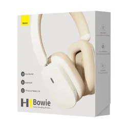 Słuchawki bezprzewodowe Baseus Bowie H1 ANC Nauszne Bluetooth 5.2 Biały