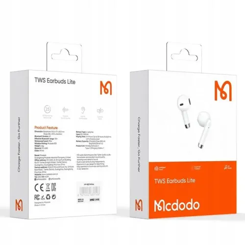 Słuchawki bezprzewodowe Mcdodo HP-8032 Douszne Bluetooth 5.0 Różowy