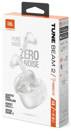 Słuchawki dokanałowe JBL Tune Beam 2 ANC Wodoodporne Biały