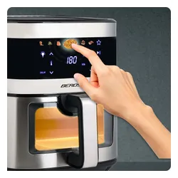 Air Fryer Frytkownica beztłuszczowa BERDSEN BD-656 9.1l 7 gotowych programów Srebrny