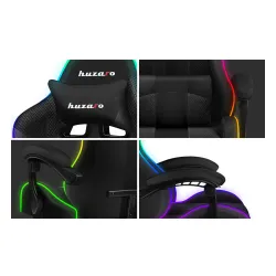 Fotel Huzaro Force 4.7 RGB Mesh Gamingowy do 140kg Tkanina Czarny