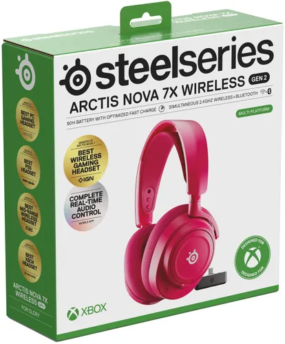 Słuchawki STEELSERIES Arctis Nova 7X Gen 2 Bezprzewodowe, Nauszne, Dźwięk przestrzenny Różowy