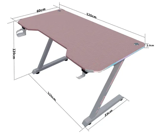 Biurko Cobra CRF4575RGB 120cm Różowy