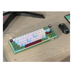 Klawiatura ROYAL KLUDGE R65 RGB Chartreuse Switch Zielono-biało-czerwony