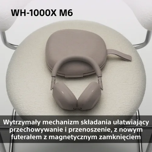 Słuchawki bezprzewodowe Sony WH-1000XM6 ANC Nauszne Bluetooth 5.3 Piaskowy