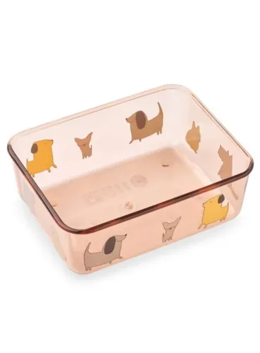 Dziecięcy pojemnik na przekąski Liewood Ako Tritan Snack Box - cats and dogs / sandy