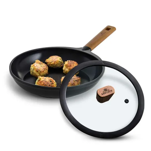 GERLACH Natur 28 cm - patelnia ceramiczna nieprzywierająca z pokrywką