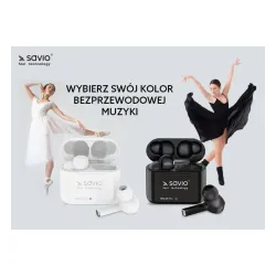 Słuchawki bezprzewodowe Savio TWS-07 PRO Dokanałowe Bluetooth 5.0 Biały