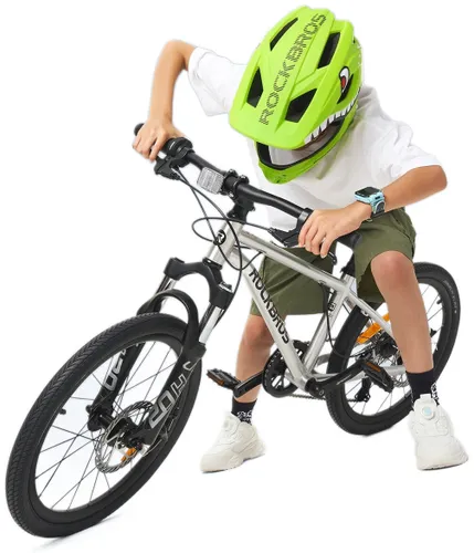 Kask rowerowy ROCKBROS TT-32004 Shark Zielony Full Face dla Dzieci z odkręcaną szczęką (rozmiar M)