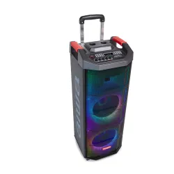 Power Audio Aiwa KBTUS-710MKII 90W Bluetooth Radio FM Mikrofon Karaoke Czarny