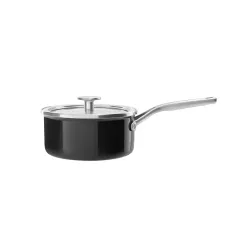 KITCHENAID Steel Core Enamel 2,4 l czarny - rondel emaliowany z pokrywką