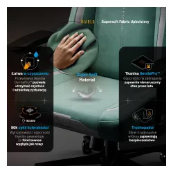 Fotel Diablo Chairs X.Eye Prime, Normal Size, Mystic Mint Gamingowy do 140kg Miętowy