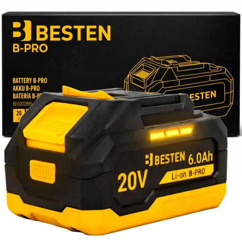 Bateria Akumulator BESTEN B-PRO BE-2899 Li-Ion 20 V 6,0 Ah do narzędzi akumulatorowych