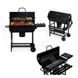Grill węglowy ogrodowy z pokrywą termometr popielnik składane półki MultiGarden
