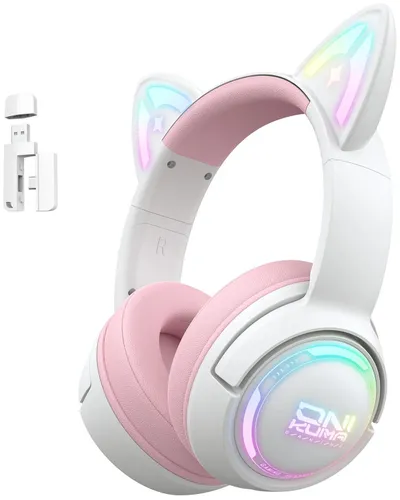 Słuchawki ONIKUMA GT838 Nauszne Biało-różowy