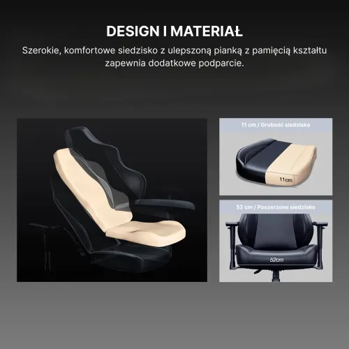 Fotel Anda Seat Luna L Orange Fabric Gamingowy do 100kg Tkanina Pomarańczowy