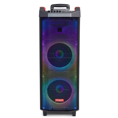 Power Audio Aiwa KBTUS-710MKII 90W Bluetooth Radio FM Mikrofon Karaoke Czarny
