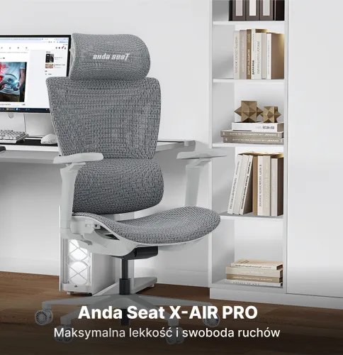 Fotel Anda Seat X-Air Pro XL Gamingowy do 120kg Tkanina Szary
