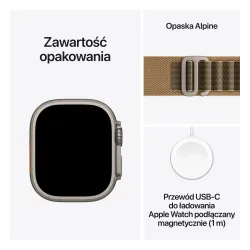 Apple Watch Ultra 4 GPS + Cellular koperta z tytanu Naturalna 49mm Opaska Alpine w kolorze pustyni Rozmiar M