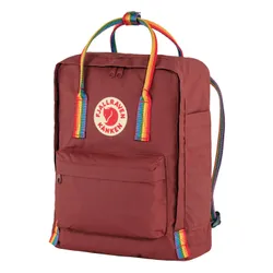 Fjallraven Kanken Gökkuşağı-öküz kırmızı sırt çantası / gökkuşağı deseni