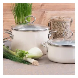 RIESS Nouvelle Avorio 6,5 l - garnek ceramiczny z pokrywką