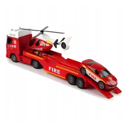 Duży Zestaw Straż Pożarna zabawka dla chłopca laweta helikopter auto efekty
