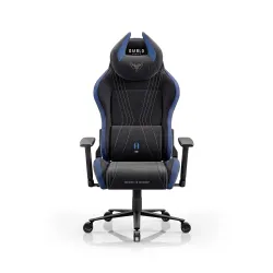 Fotel Diablo Chairs X-Horn 2.0 Normal Size Night Blue Gamingowy do 140kg Tkanina Czarno-Niebieski
