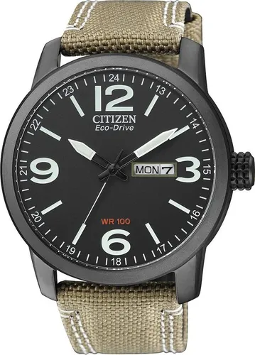 Zegarek CITIZEN Eco-Drive Military BM8476-23EC Czarno-beżowy