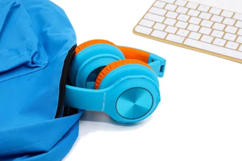 PowerLocus PLED Bezprzewodowe Słuchawki Bluetooth dla dzieci z LED niebiesko-pomarańczowe
