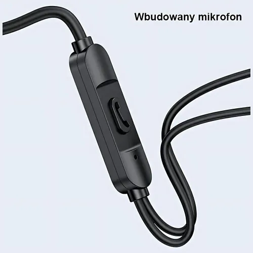 Słuchawki przewodowe USAMS EP-47 Dokanałowe Mikrofon Czarny