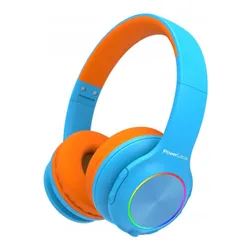 PowerLocus PLED Bezprzewodowe Słuchawki Bluetooth dla dzieci z LED niebiesko-pomarańczowe