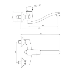 Bateria Deante Boro BMO 080M Chrom Mosiądz