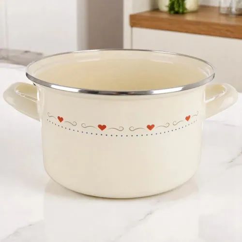 Garnek emaliowany kremowy TONCA 4 l