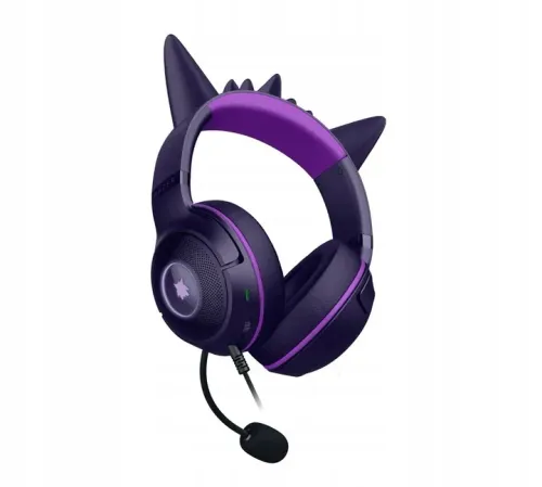 Słuchawki przewodowe z mikrofonem Razer Kraken Kitty V2 Pokémon Gengar Edition Nauszne Fioletowy