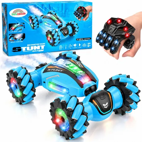Samochód zdalnie sterowany rc ręką gesty ledy dym auto 4x4 stunt car 360°