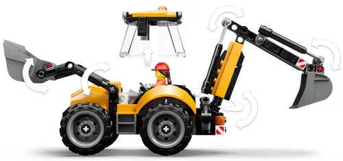 LEGO City 60480 Żółta koparko-ładowarka, zestaw klocków 7+