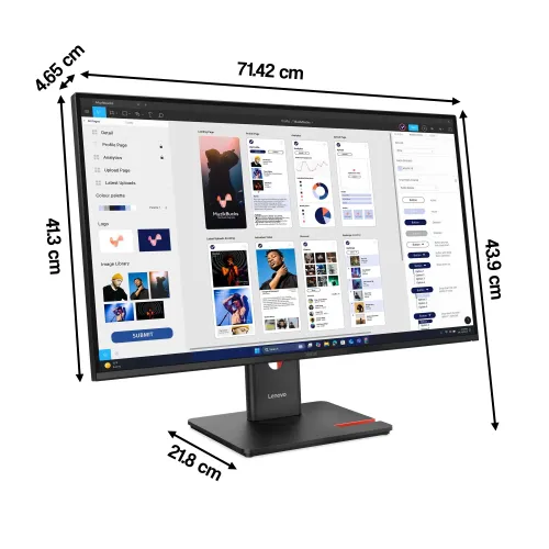 Monitor LENOVO ThinkVision T32UD-40 31.5" 3840x2160px IPS 4 ms [GTG] + Kamera MC60