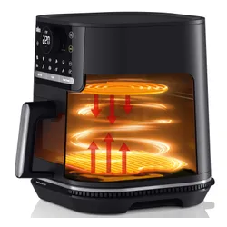 Air Fryer Frytkownica beztłuszczowa BRAUN MultiFry 5 HF5075IBK 6l z okienkiem do obserwacji postępów gotowania