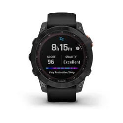 Smartwatch Garmin Fenix 7 Solar Niebieskoszary z czarnym paskiem (010-02540-11)