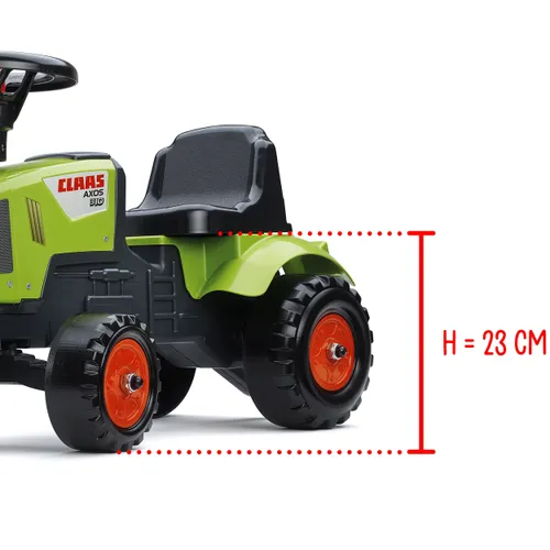 Falk Traktorek Baby Claas Axos 310 Zielony z Przyczepką od 1 roku