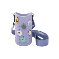 Etui z paskiem na butelkę Asobu Bestie Sling - blue purple