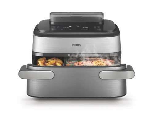 Air Fryer Frytkownica beztłuszczowa Philips NA565/02 Ovi Ultra Megabasket z funkcją Steamfry, pary, auto czyszczenie